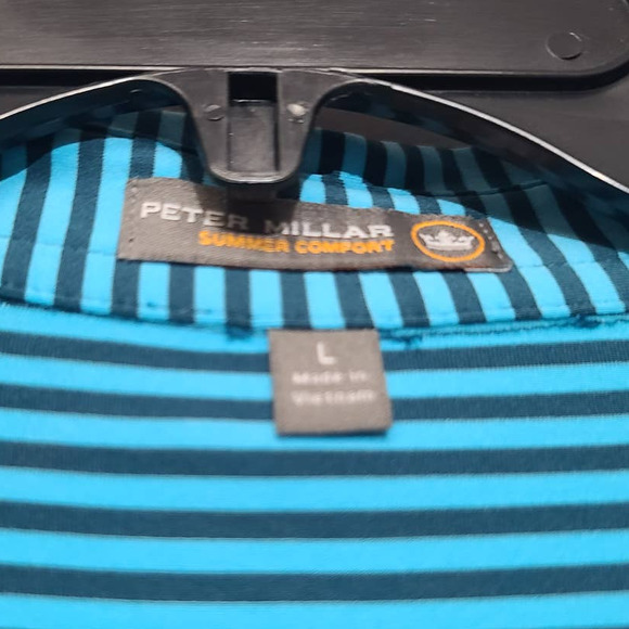 Peter Millar Summer Comfort Striped Polo Size Large - Picture 3 of 5
